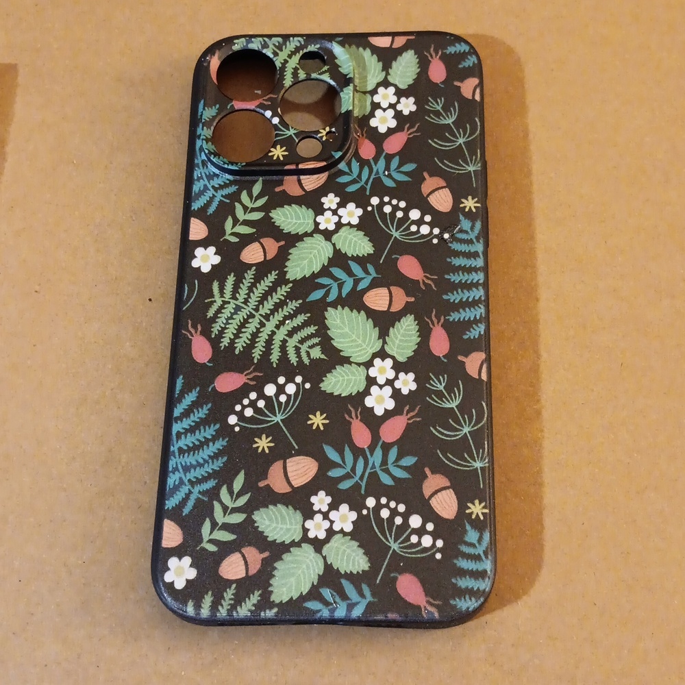 Iphone 14 Pro Max Cell Phone Cover, Leaves & Pine Cones